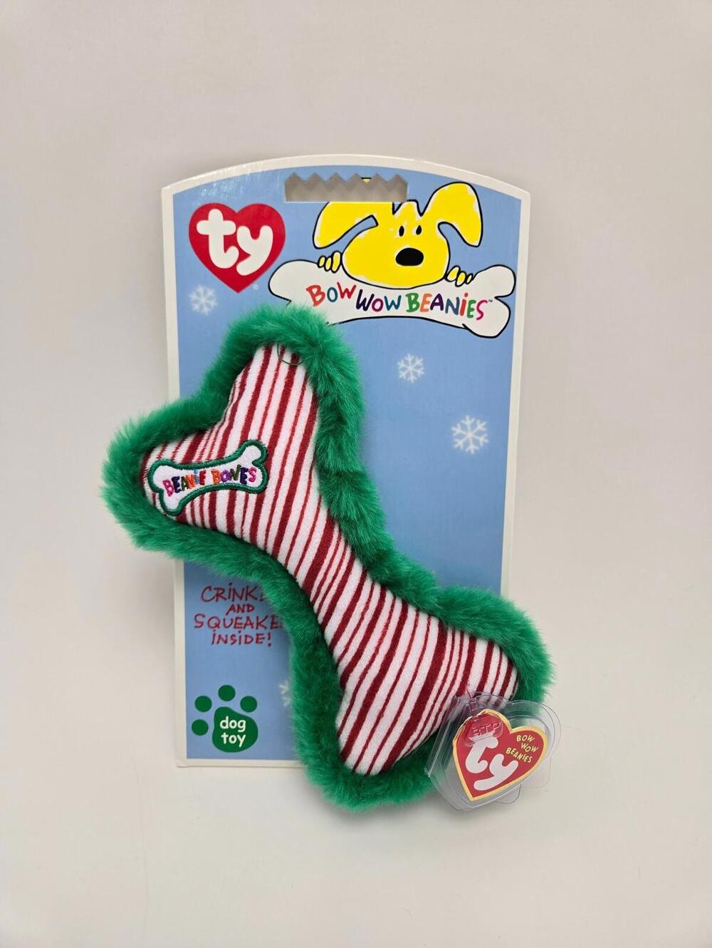Ty Bow Wow Beanie Bone the Christmas Stripes Bone! (5 inch)